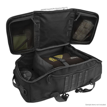 Maxpedition DOPPELDUFFEL full clamshell design simplifies packing and organization.