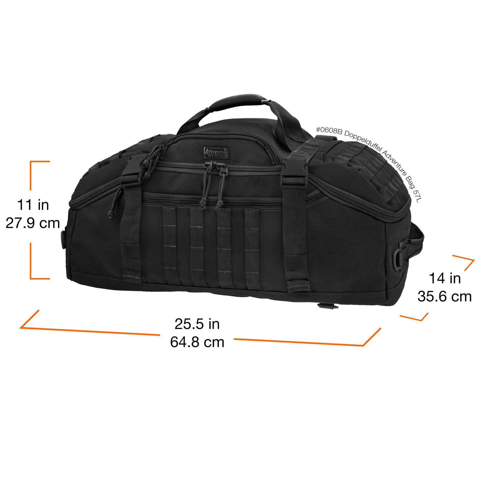 Maxpedition DOPPELDUFFEL multiple pockets keep essential items within quick reach.