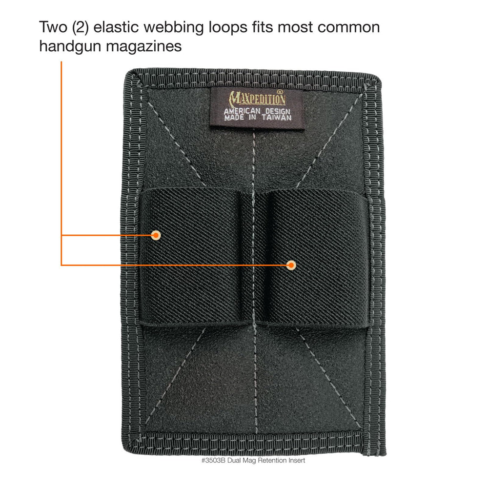 Maxpedition dual mag retention insert black mags organization within pack
