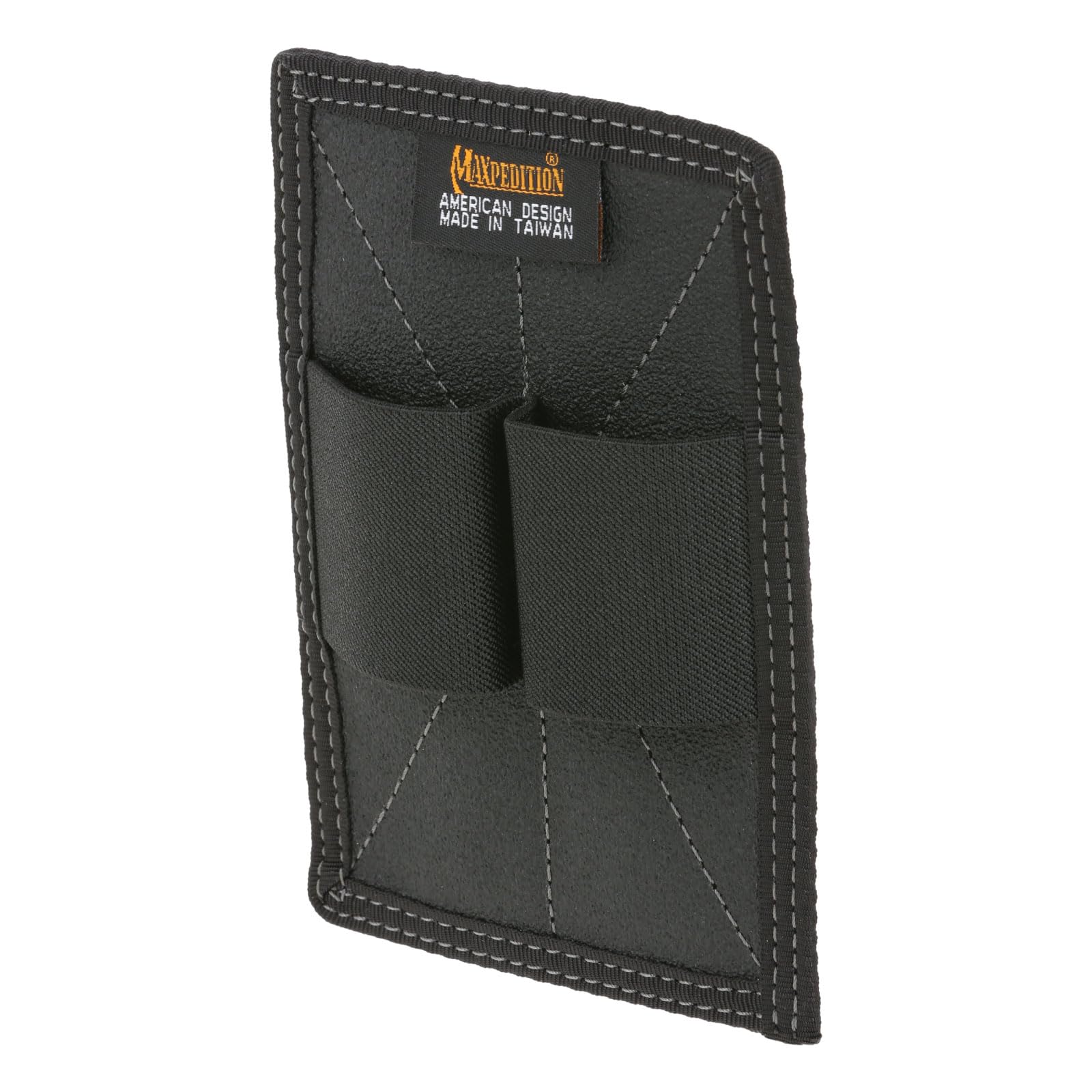 Maxpedition dual mag retention insert black side view with elastic mag loops