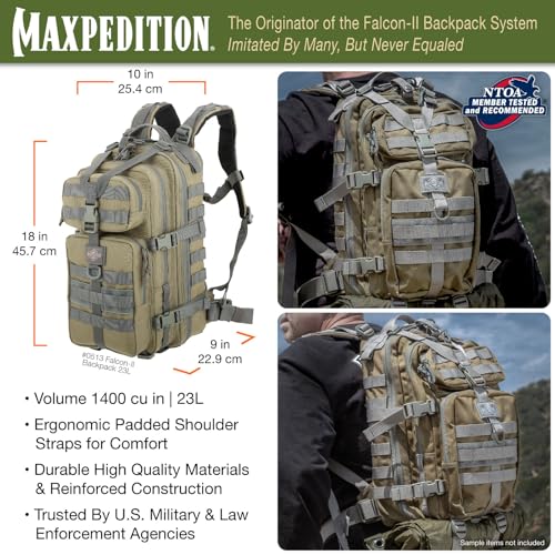 Maxpedition Falcon-II exterior MOLLE enables versatile gear attachments