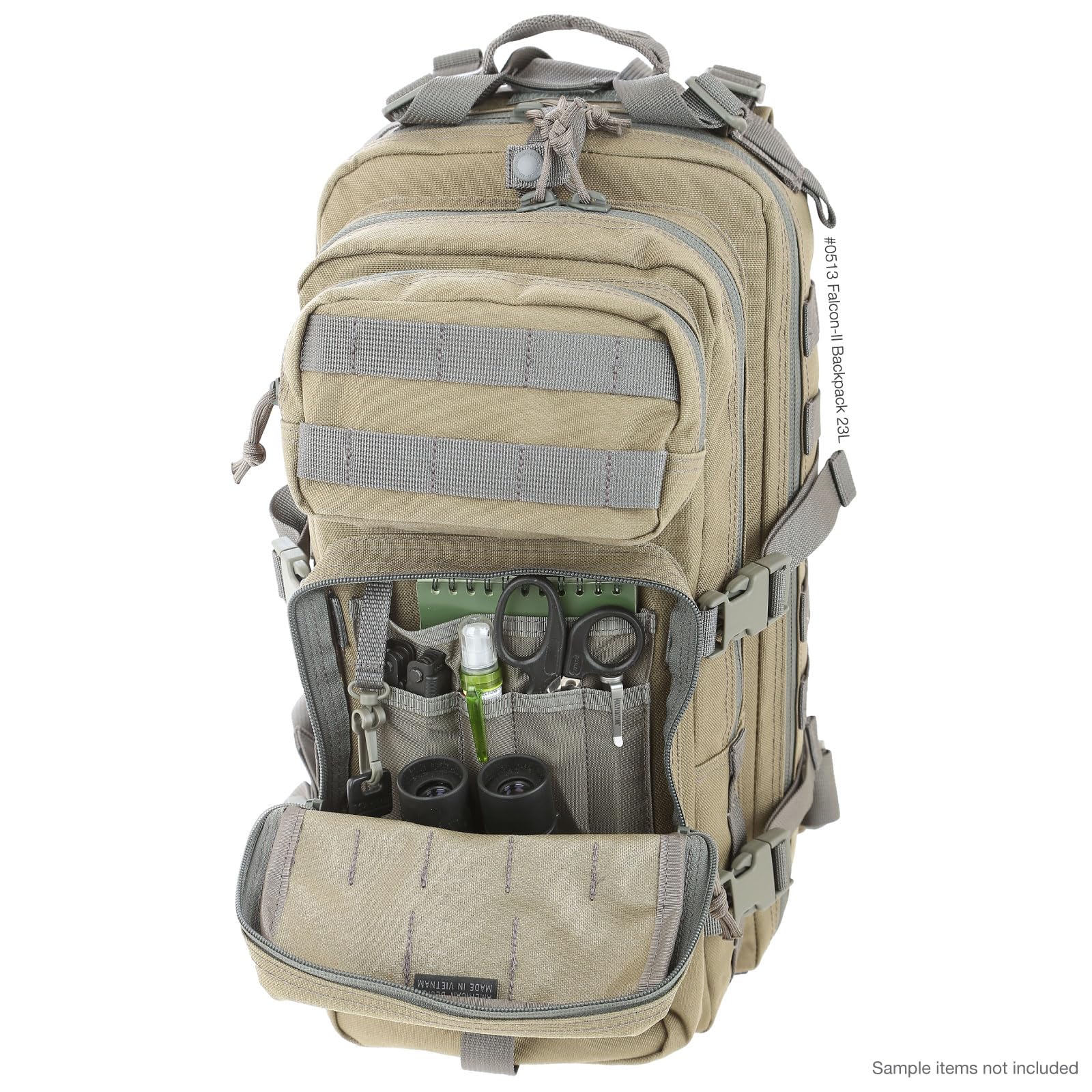Maxpedition Falcon-II genuine YKK zippers ensure durable operation