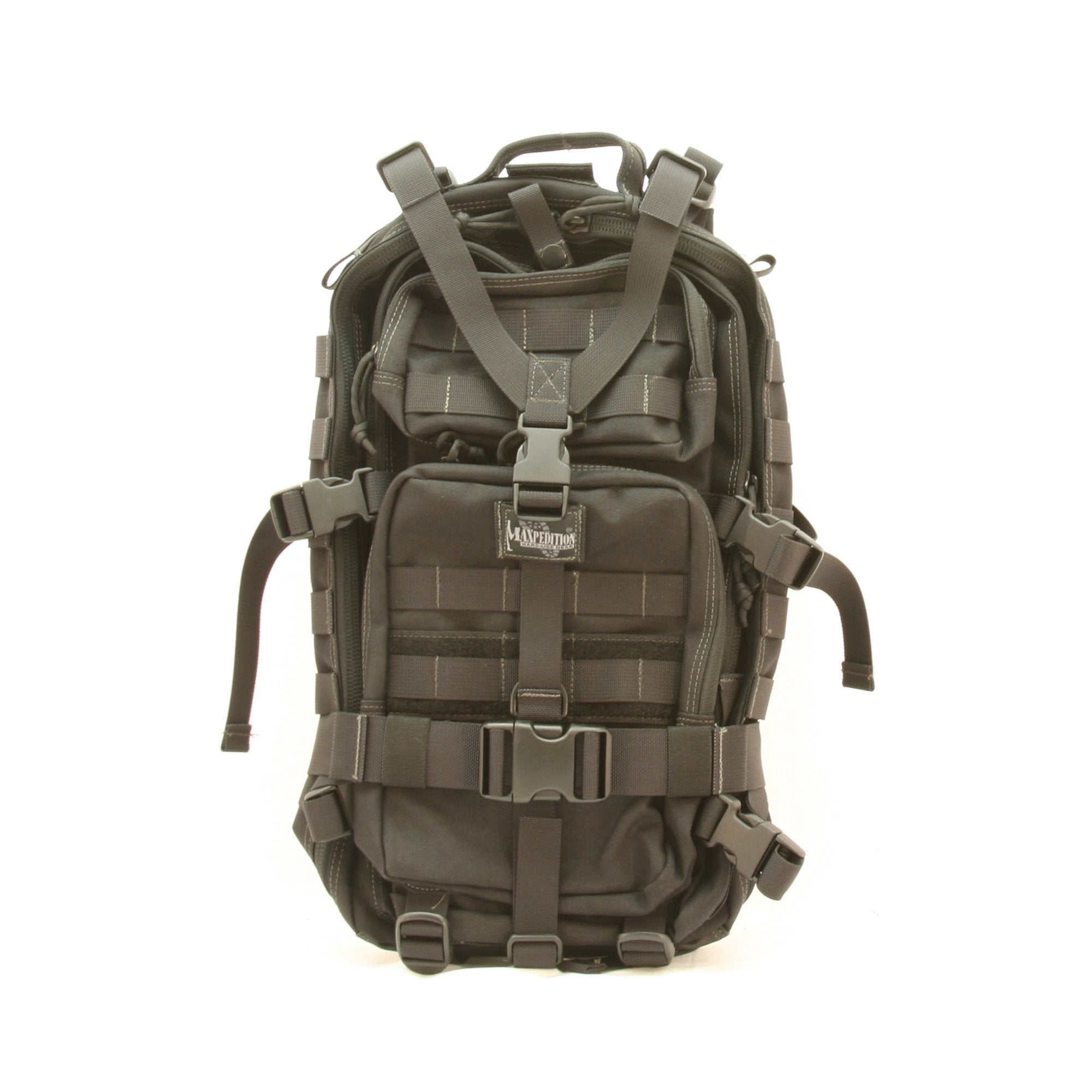 Sturdy sternum strap helps stabilize the load.