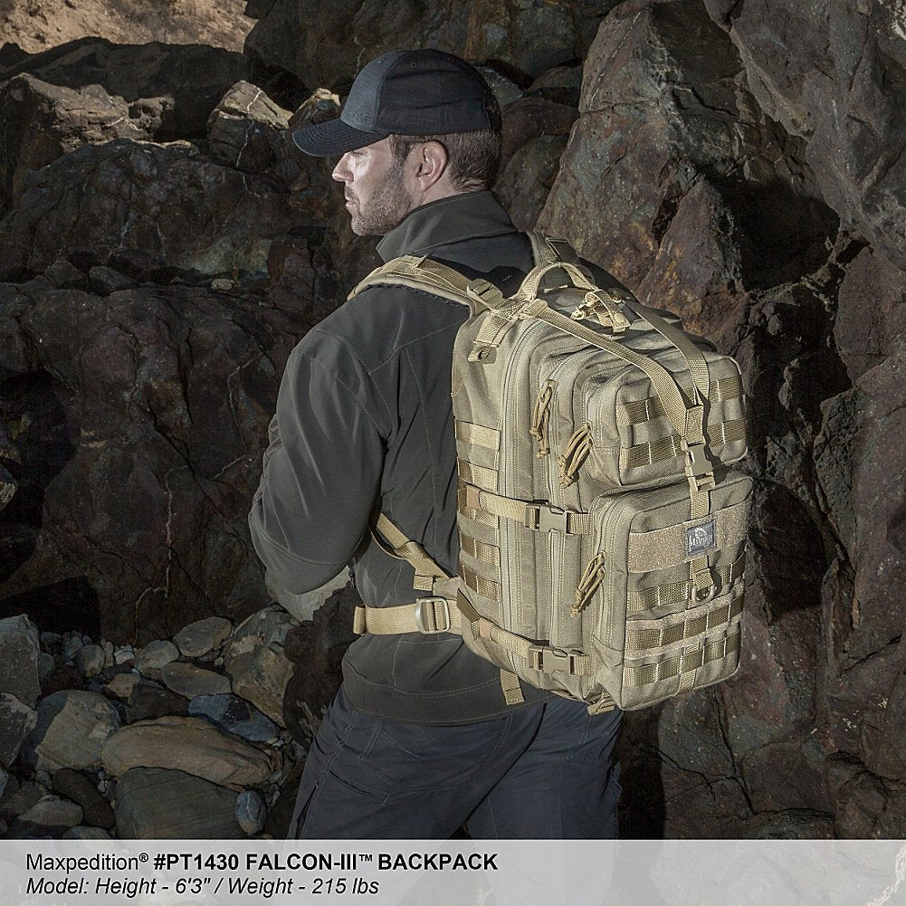 Maxpedition Falcon-III dimensions and capacity in foliage green