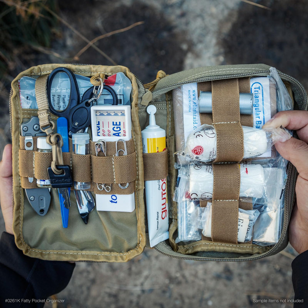 Rugged nylon construction with durable zippers and padding.