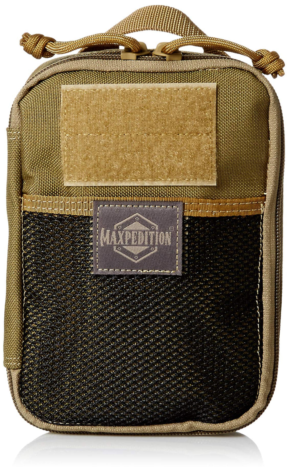 Front exterior details include patch field and mesh pocket.