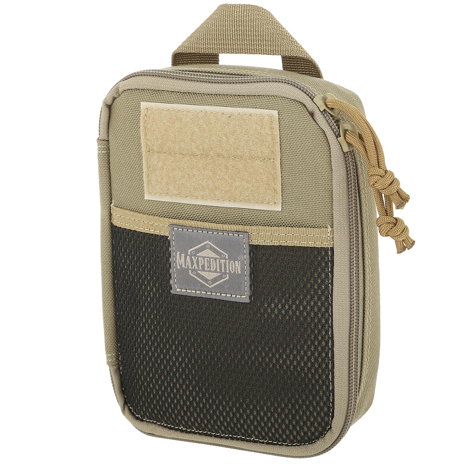 Maxpedition Fatty pocket organizer khaki with full clamshell opening for quick access.