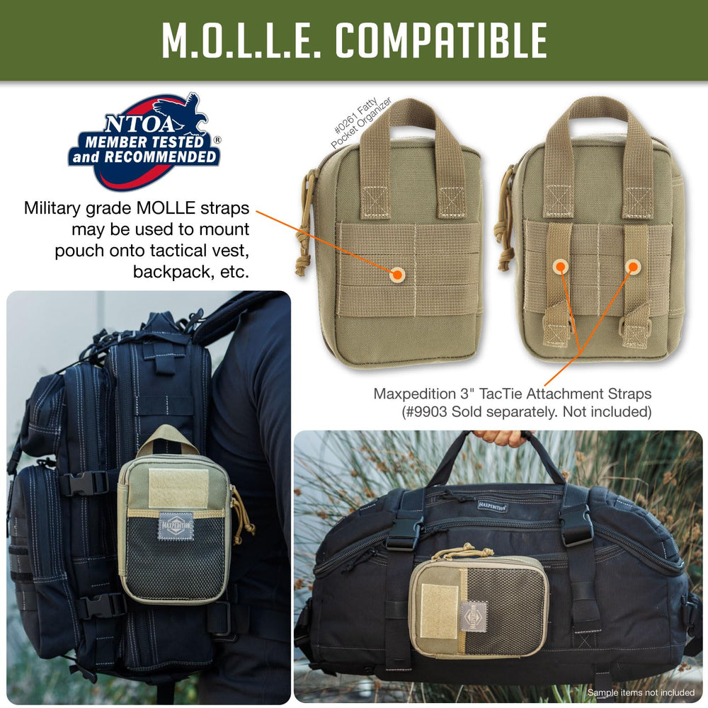 TacTie straps allow secure attachment to packs or belts.