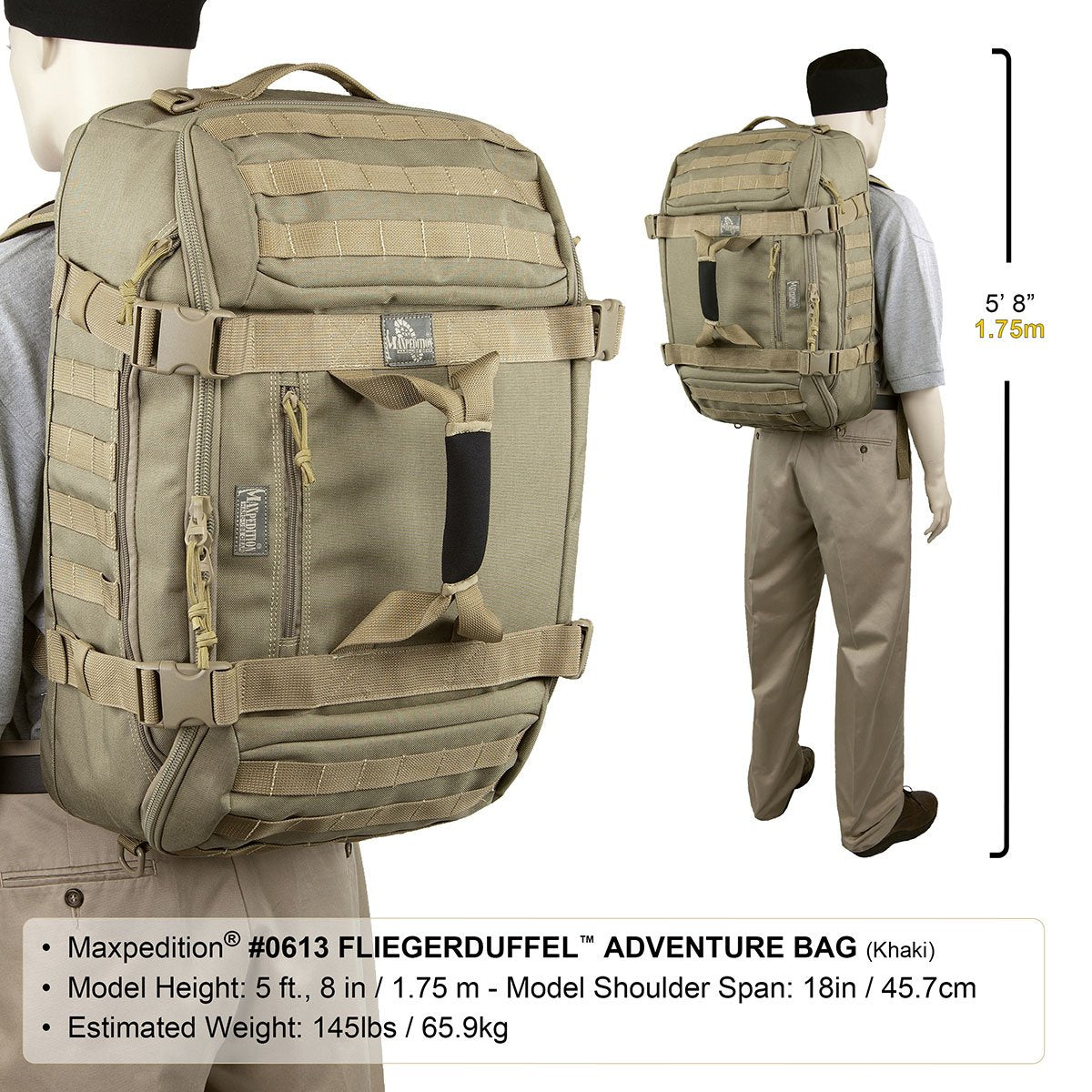 Maxpedition Fliegerduffel two-inch padded shoulder strap for comfort