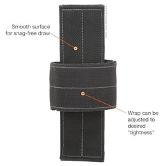 Retention strap close-up showing 2 inch adjustability