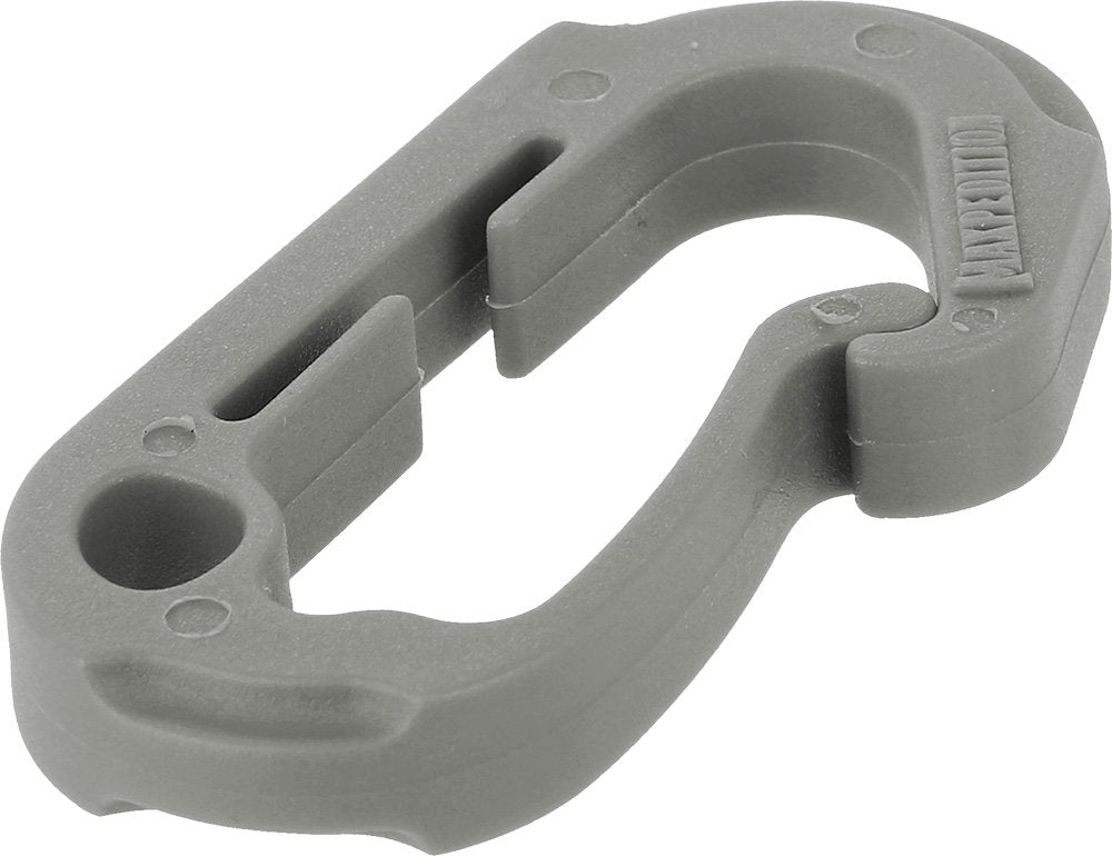 Maxpedition J Utility Hook Large gray in-use with water bottle and keys.