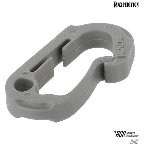 Maxpedition J Utility Hook Large gray with water bottle in view.