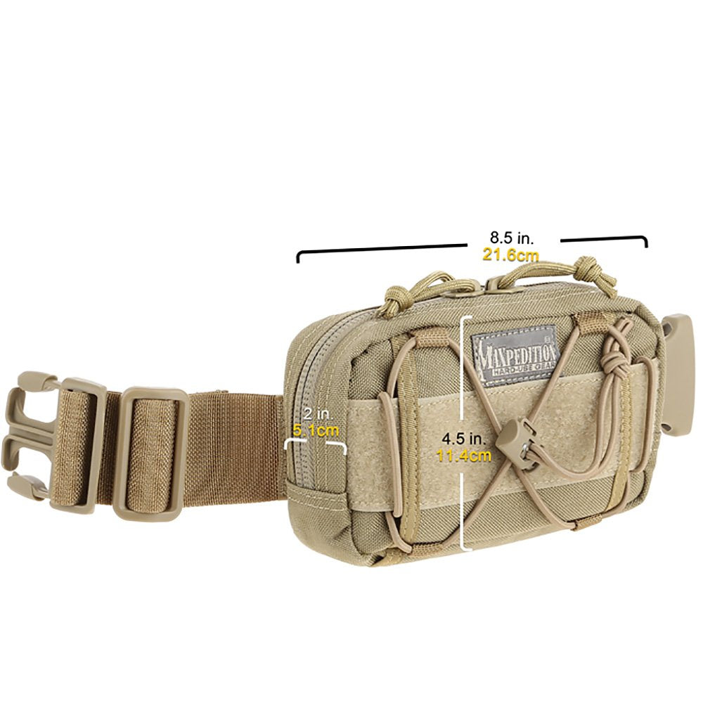Maxpedition Janus Extension Pocket foliage green open interior shows expandable storage