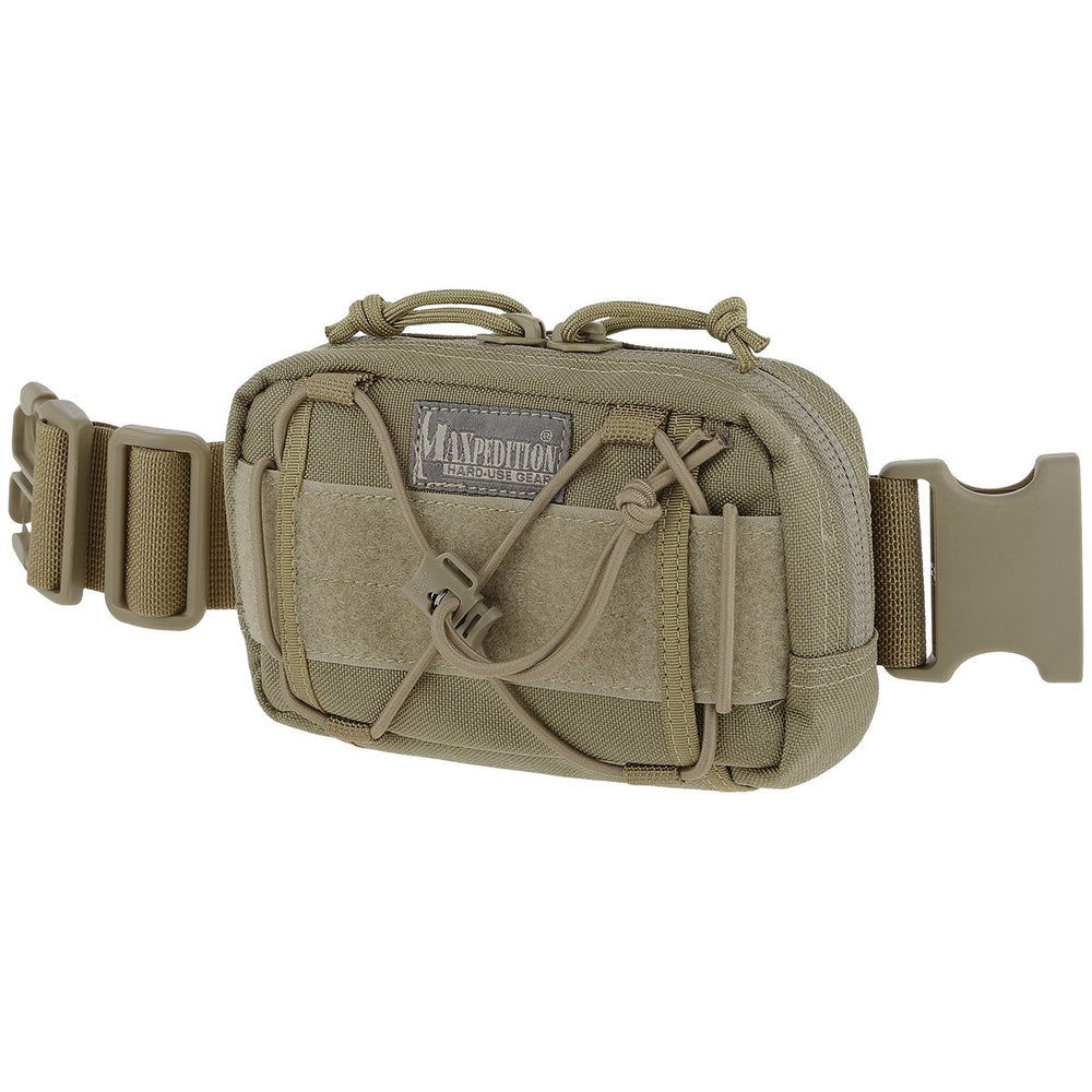 Maxpedition Janus Extension Pocket Khaki — front view for compact EDC organization.