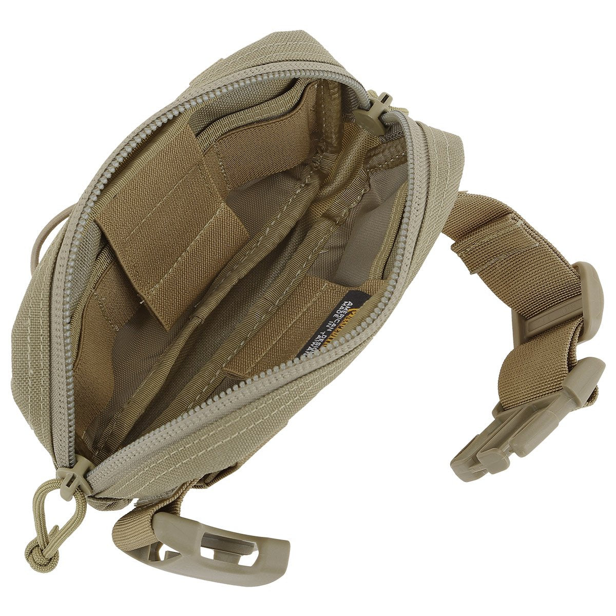 Maxpedition Janus Extension Pocket Khaki — open compartment enables modular storage.