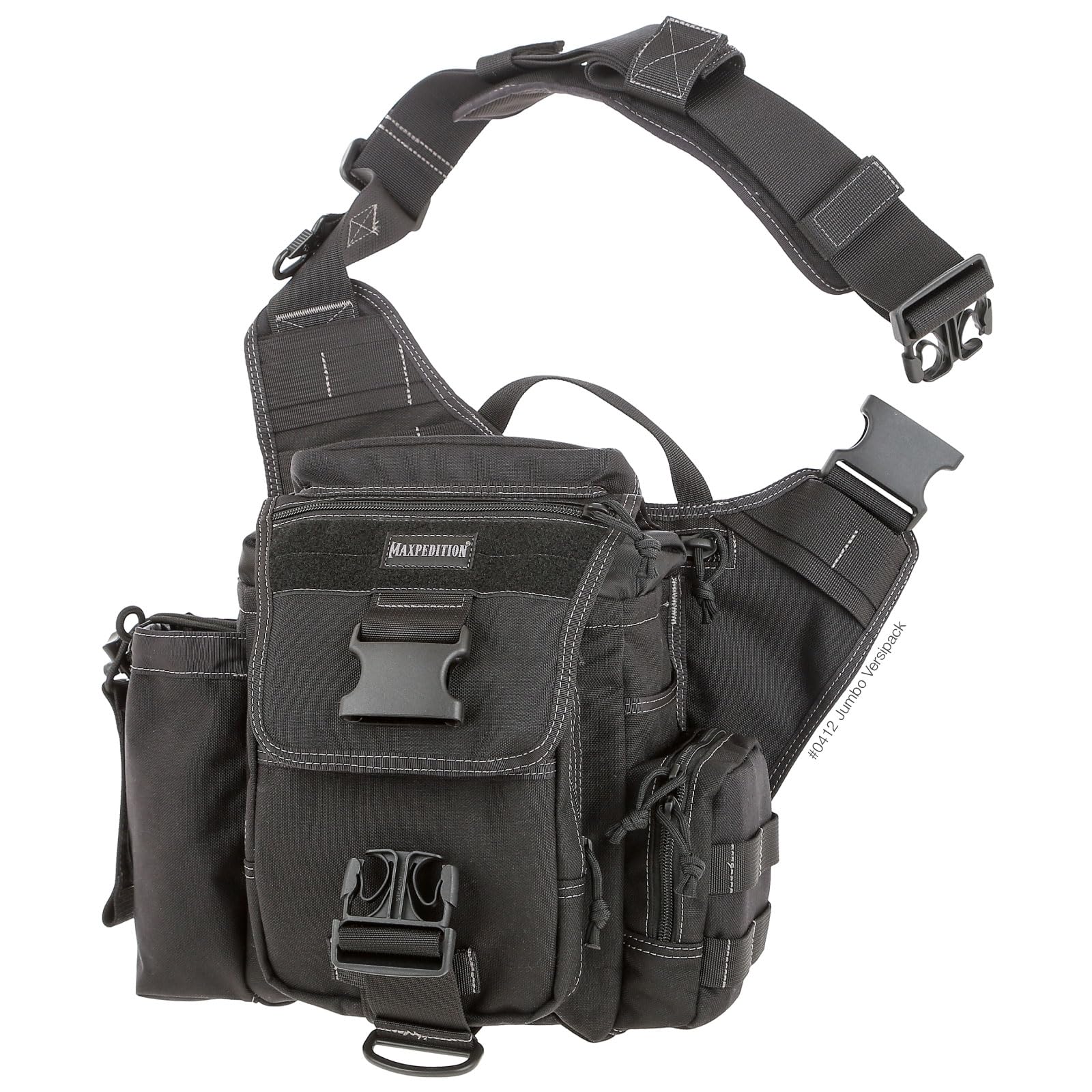 Maxpedition Jumbo Versipack ergonomic shoulder strap with non-slip pad for all-day comfort.