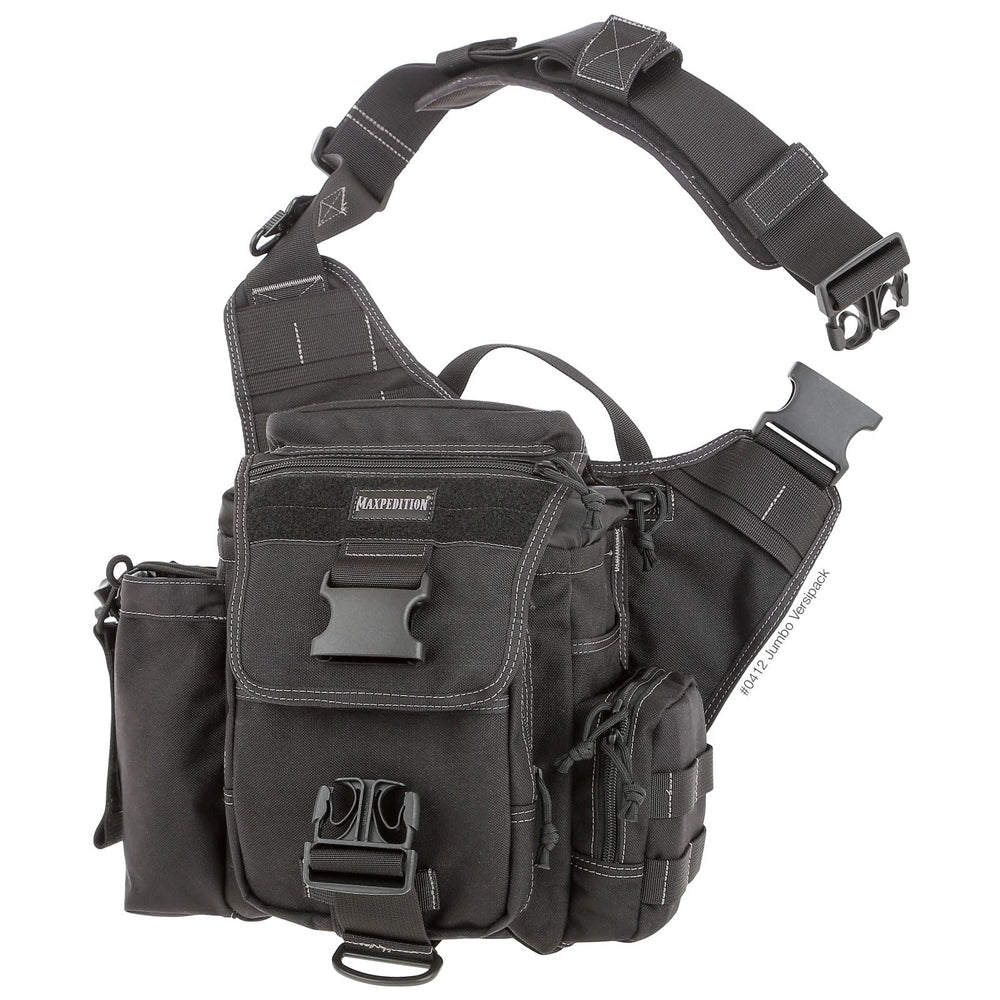 Maxpedition Jumbo Versipack ergonomic shoulder strap with non-slip pad for all-day comfort.