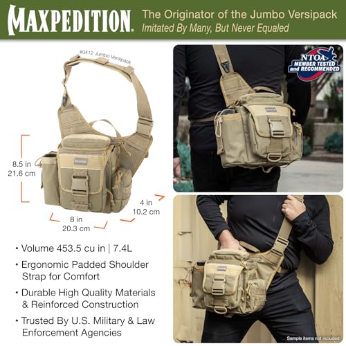 Maxpedition Jumbo Versipack main compartment open for quick access.
