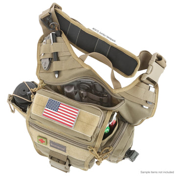 Maxpedition Jumbo Versipack MOLLE attachment points expand organization options.