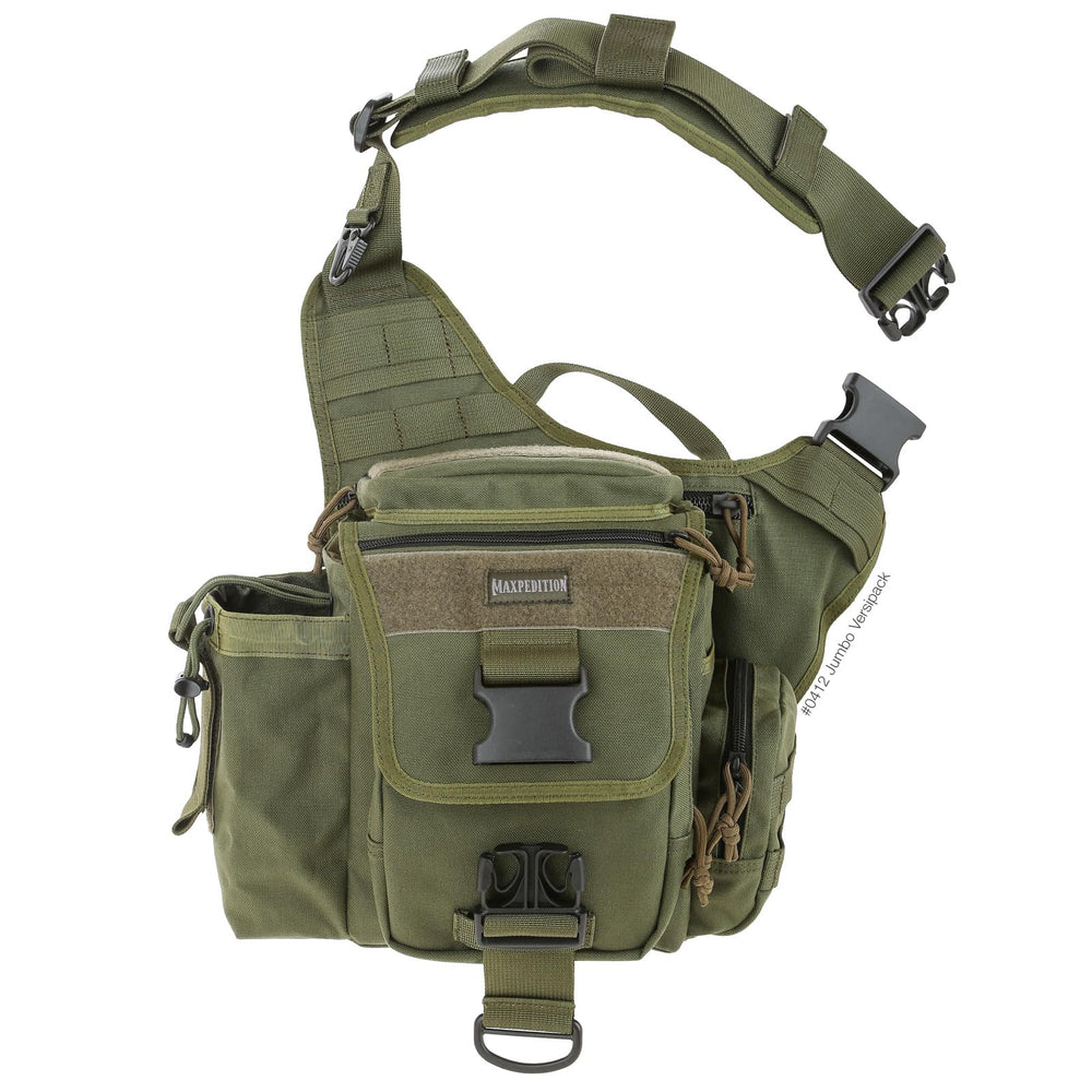 Maxpedition Jumbo Versipack MOLLE webbing enables expandable gear.
