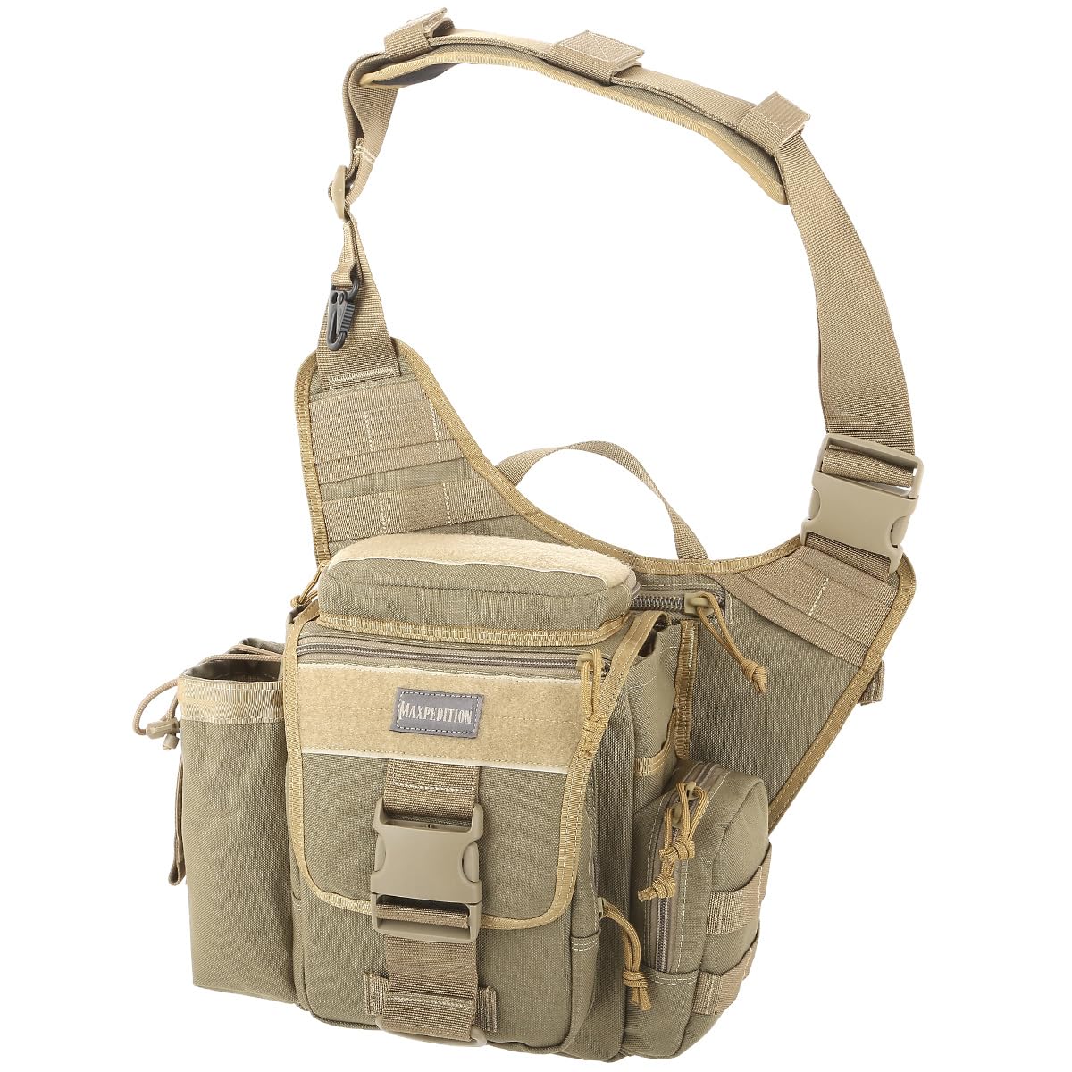 Maxpedition Jumbo Versipack patch field for personalization.