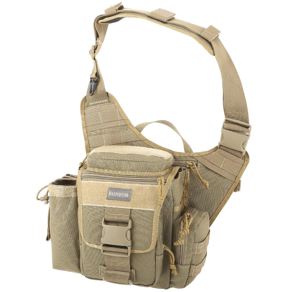 Maxpedition Jumbo Versipack patch field for personalization.