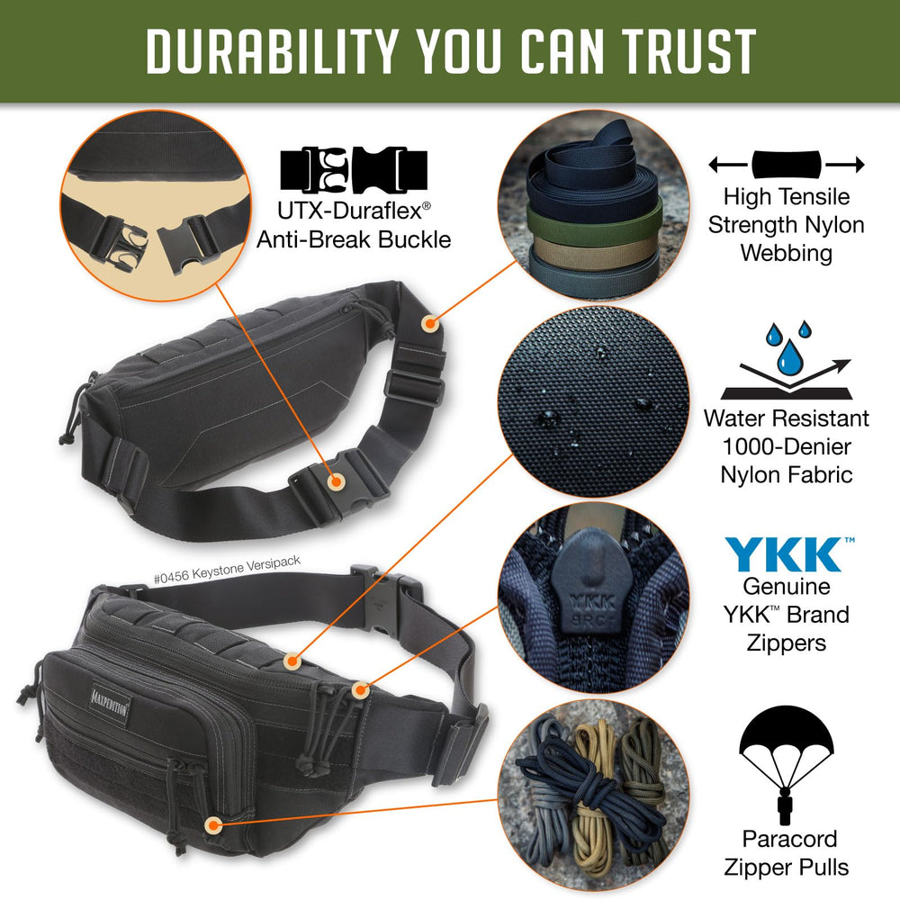 Maxpedition Keystone Versipack interior compartments reveal organized storage for EDC gear.
