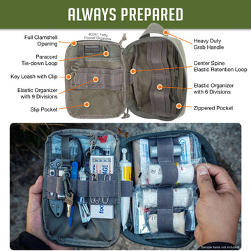 Maxpedition Medium Fatty 2012 elastic organizer with six divisions for small parts