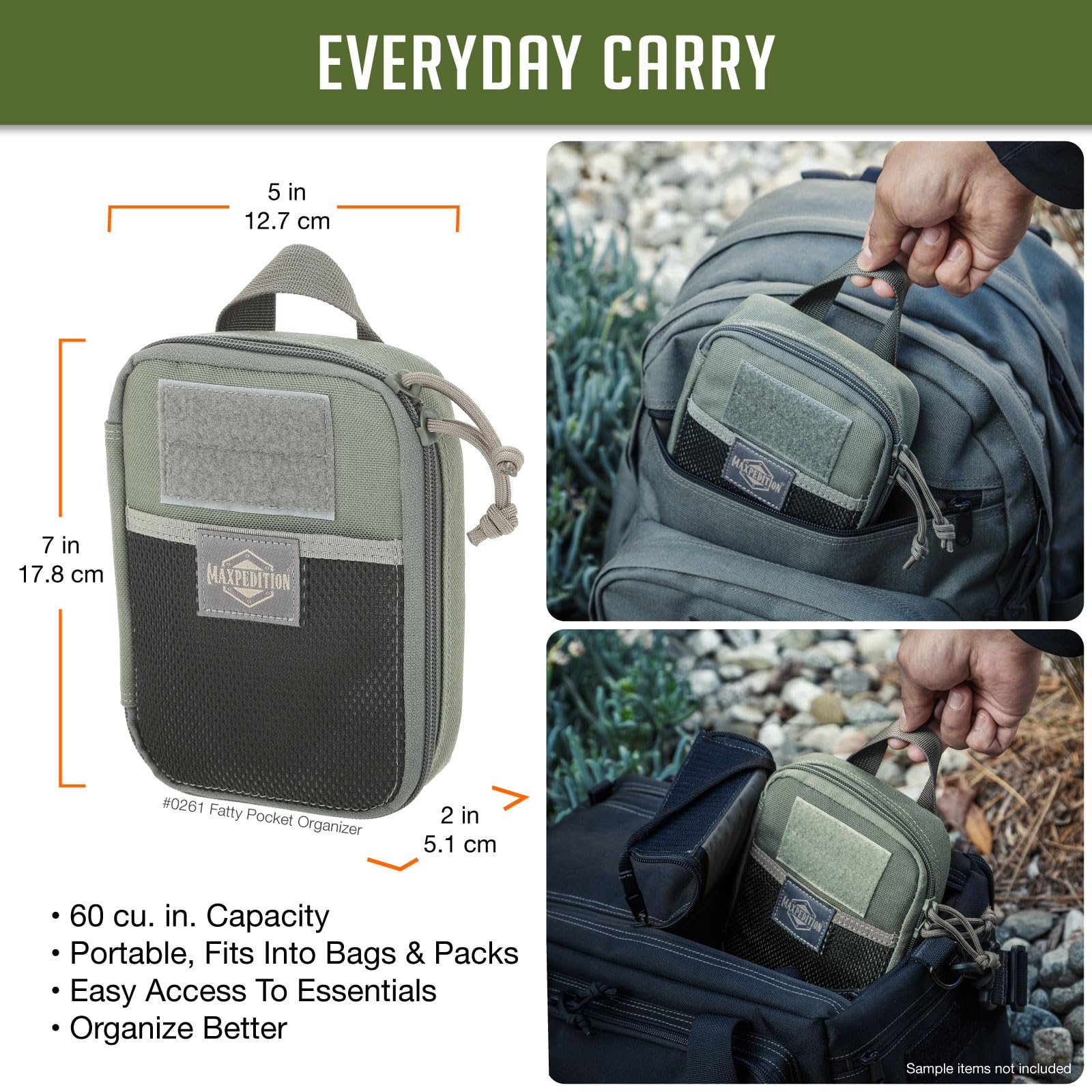 Maxpedition Medium Fatty 2012 patch field enables personalization with patches