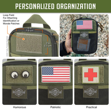 Maxpedition Medium Fatty OD Green back exterior with carry handle.