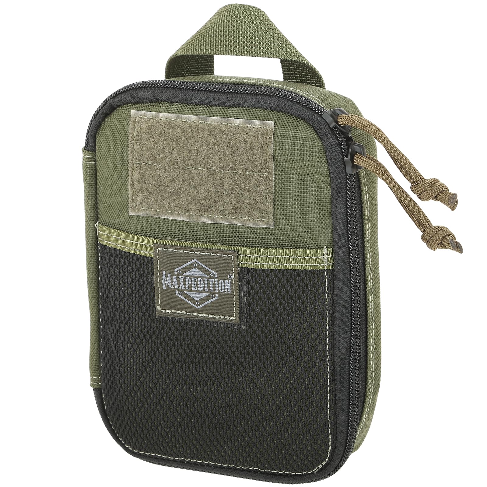 Maxpedition Medium Fatty OD Green front exterior for quick access.