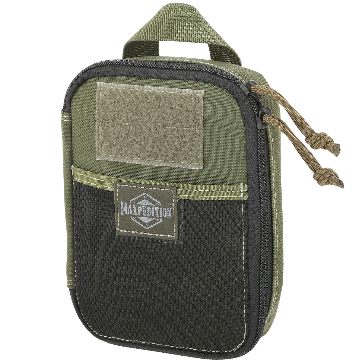 Maxpedition Medium Fatty OD Green front exterior for quick access.