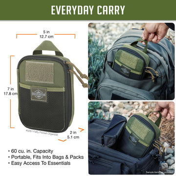 Maxpedition Medium Fatty OD Green inside left slip pocket keeps keys organized.