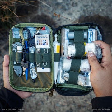 Maxpedition Medium Fatty OD Green TacTie-compatible attachment options.