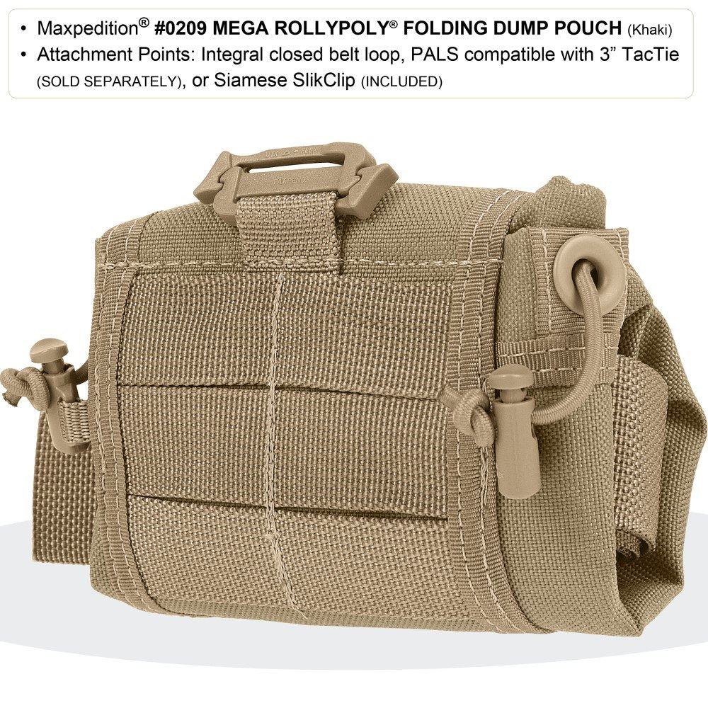Maxpedition Mega Rollypoly attached belt loop supports hands-free carry on the trail