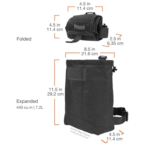 Maxpedition Mega Rollypoly open pouch interior measures 8 by 11 inches.