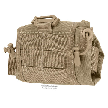 Maxpedition Mega Rollypoly high-strength zippers and Duraflex buckles for quiet closures.