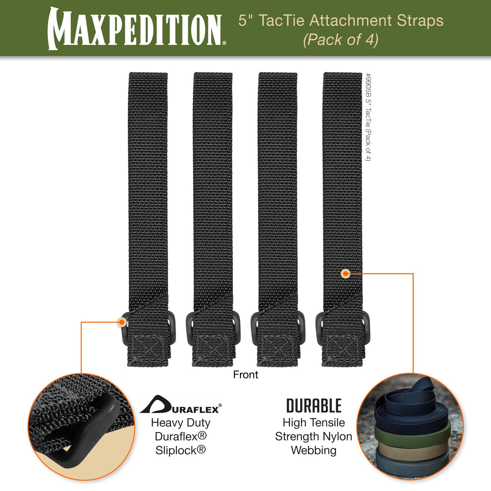 MOLLE-compatible TacTie straps by Maxpedition