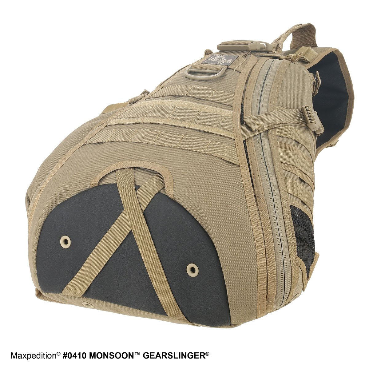 Maxpedition Monsoon Gearslinger rear hydration pocket ready for a 3L reservoir