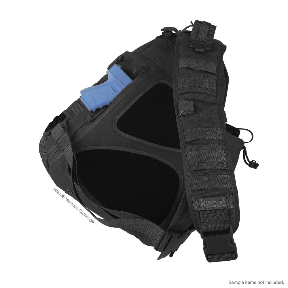 Maxpedition Monsoon Gearslinger 270-degree rotation enables easy top-down access