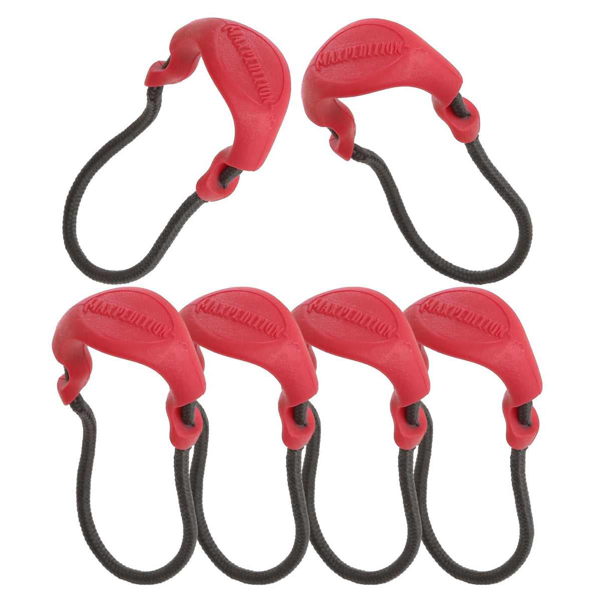 MAXPEDITION Positive Grip Large EMS Red zipper pulls in pack of six