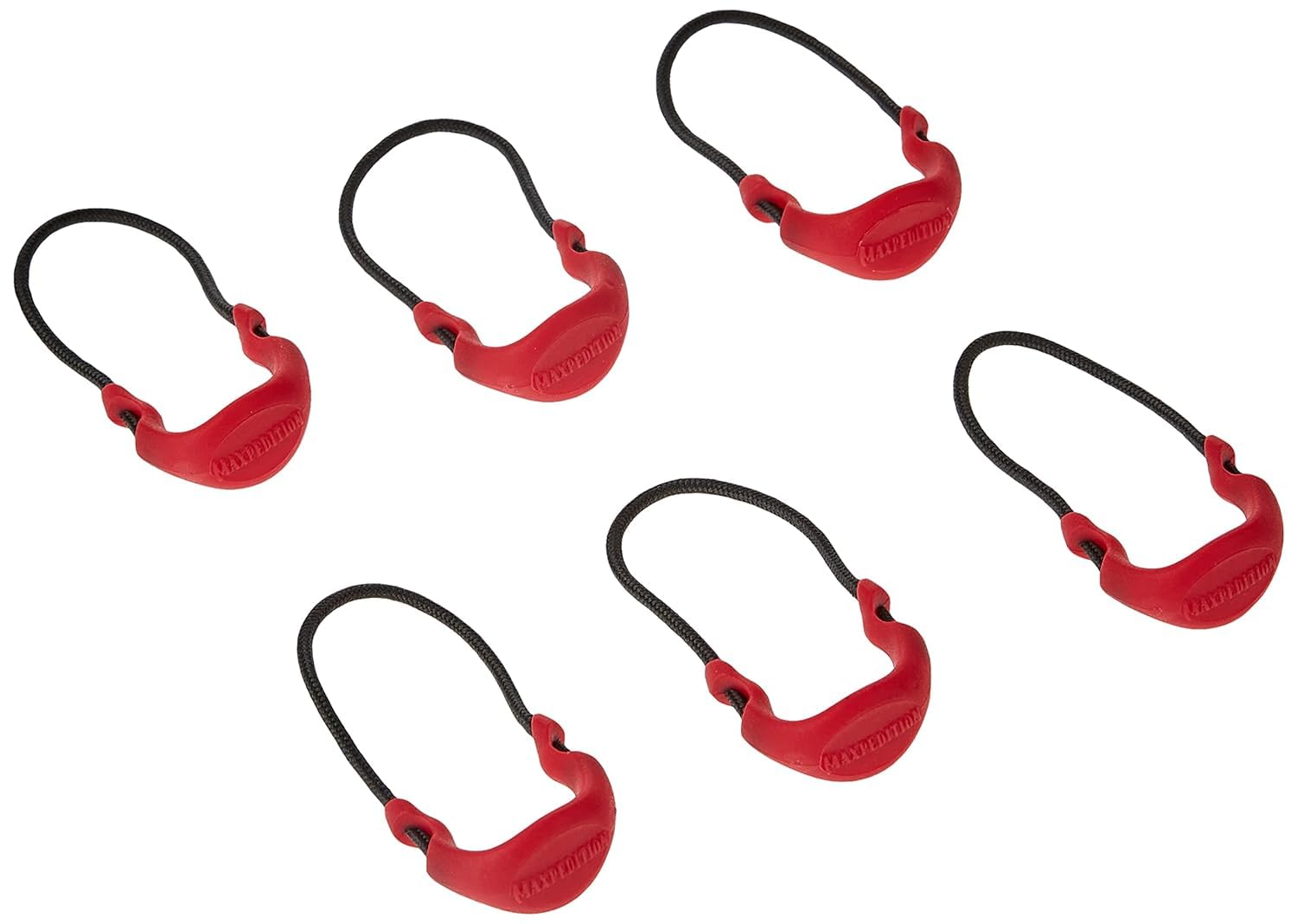 MAXPEDITION Positive Grip Zipper Pulls Small EMS Red - Pack of 6