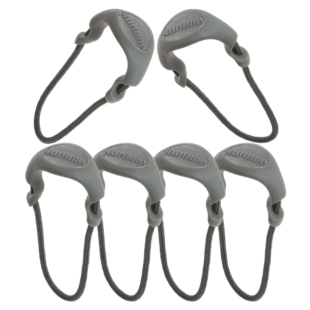 MAXPEDITION Positive Grip Zipper Pulls Small Gray in pack of 6