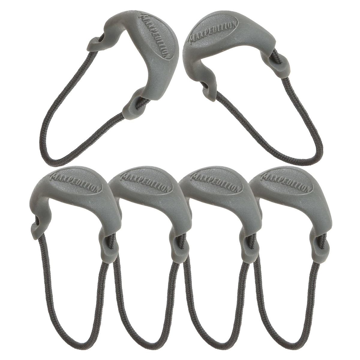 MAXPEDITION Positive Grip Zipper Pulls Small Gray in pack of 6