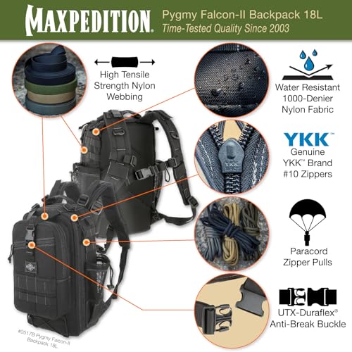 Maxpedition Pygmy Falcon-II water bottle pockets keep hydration accessible
