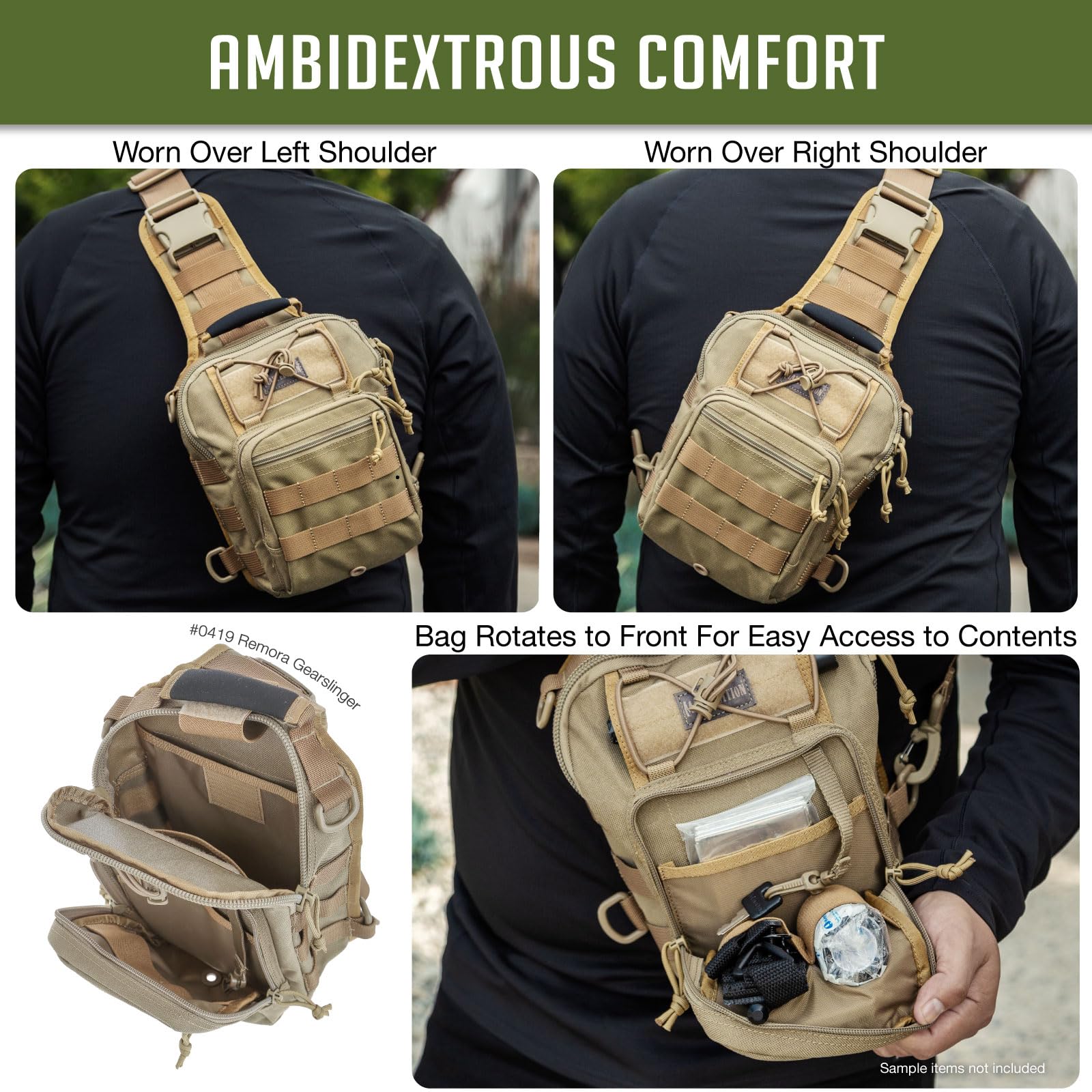 Maxpedition Remora Gearslinger drainage grommet supports moisture-ready storage.