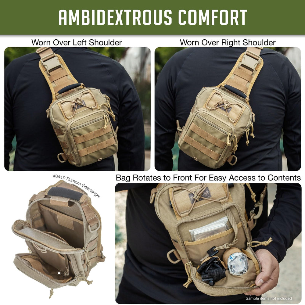 Maxpedition Remora Gearslinger drainage grommet supports moisture-ready storage.