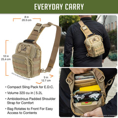 Maxpedition Remora Gearslinger front pocket detail for quick access.
