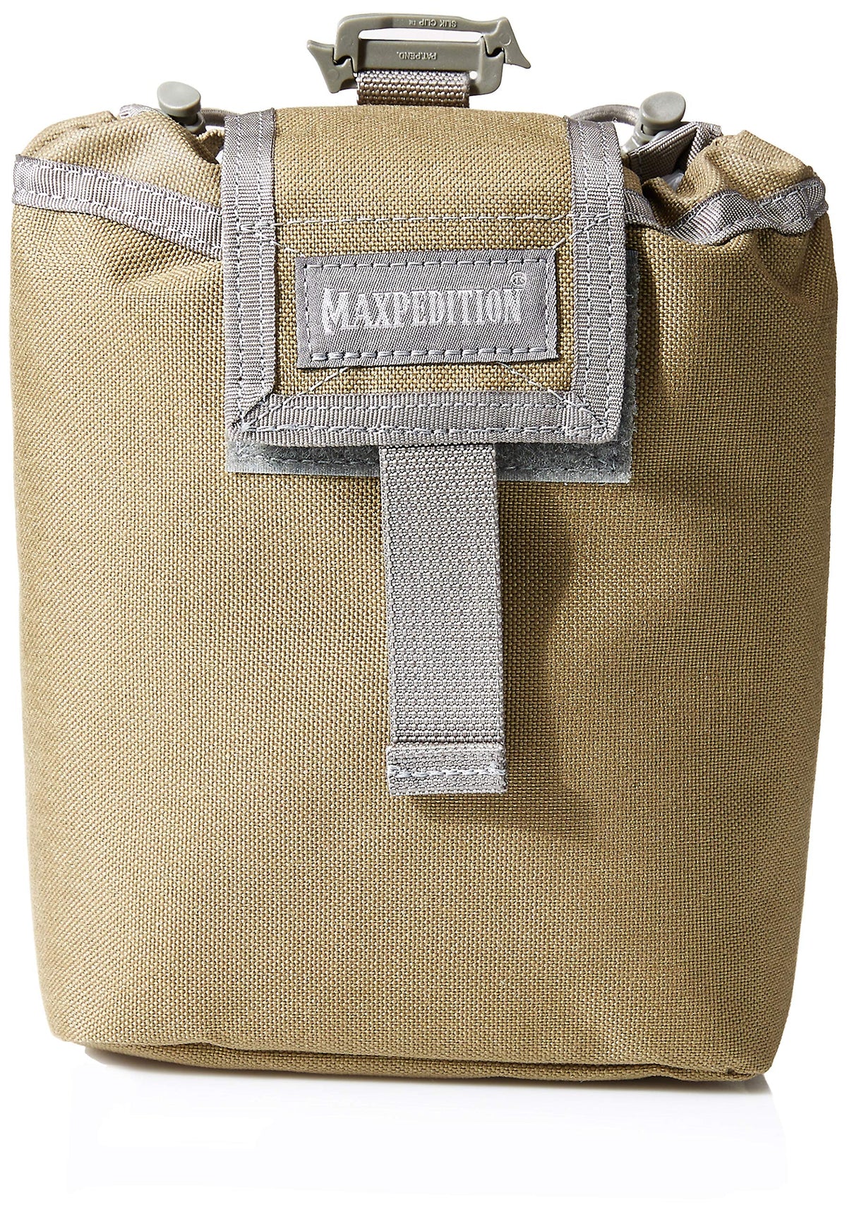 Maxpedition Rollypoly front view showing compact dump pouch for mags and shells