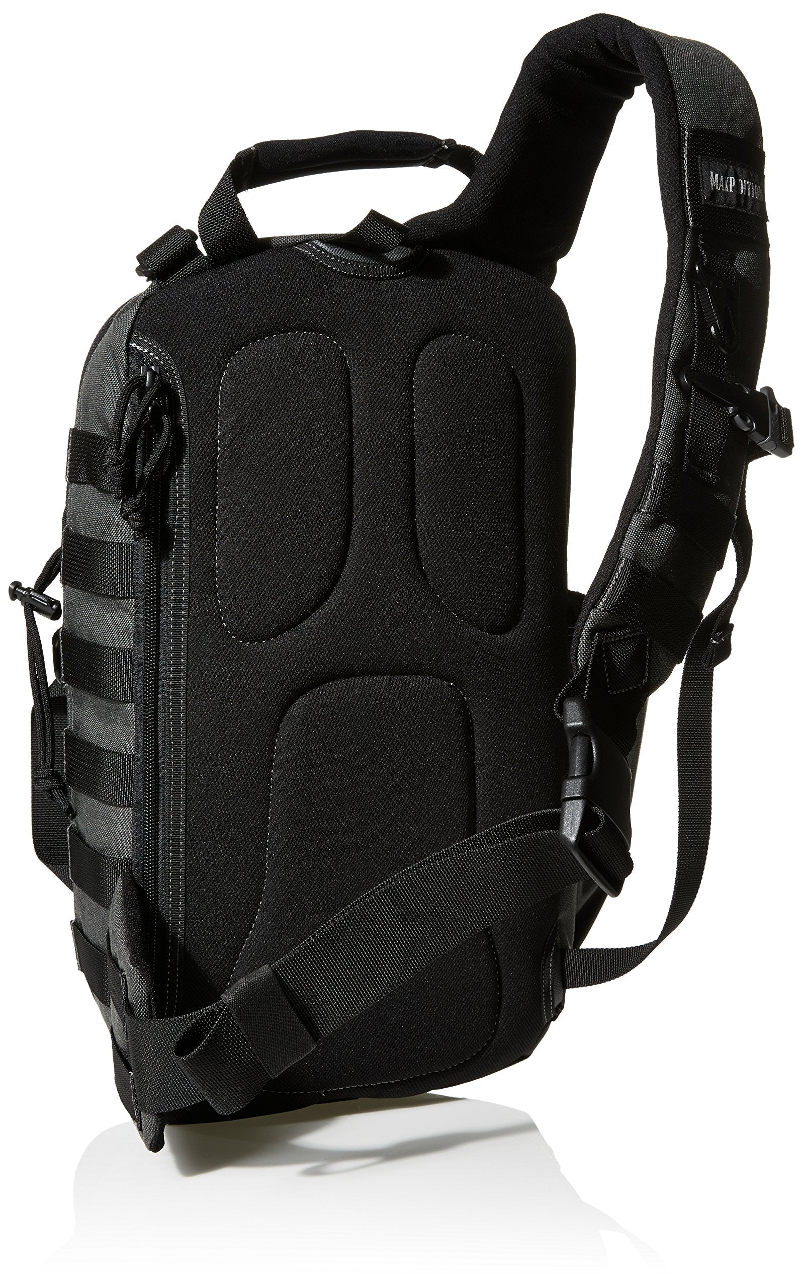 Maxpedition Sitka Gearslinger back view shows ergonomic wear and balanced support.